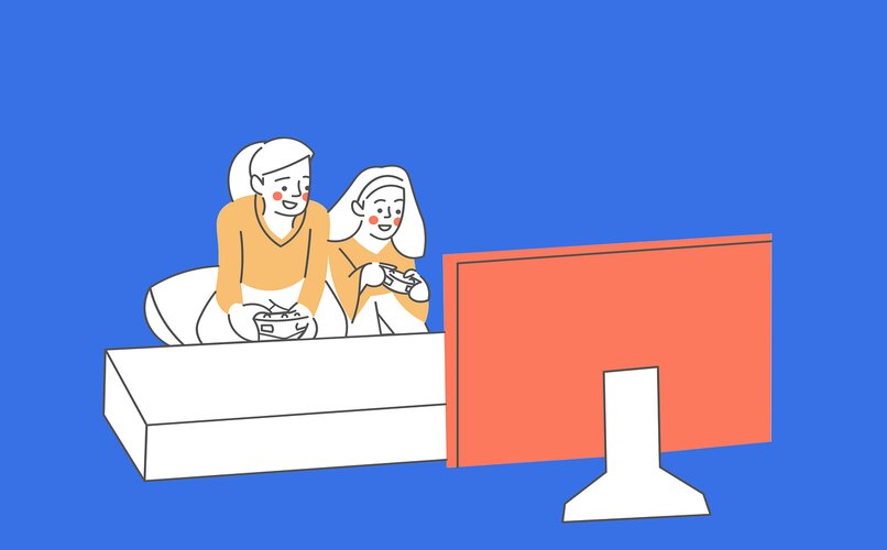 mujeres usando monitor para gaming